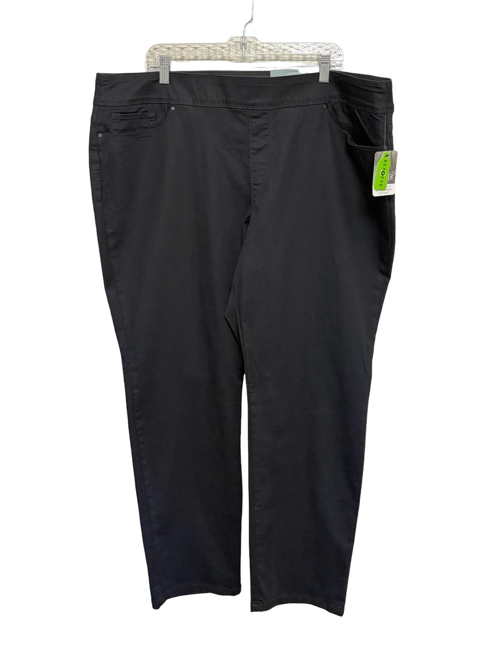 NEW Liz Claiborne Classic Straight Leg Pull-On Pants in Black - Size XXL